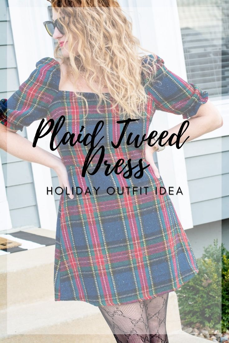 Holiday Outfit Idea: Plaid Tweed Dress. | LSR